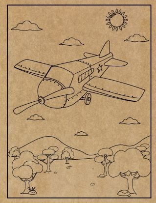 Airplane Engraved Canvas