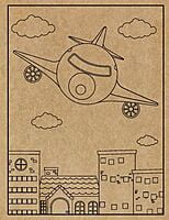 Airplane Engraved Canvas