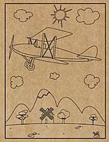 Airplane Engraved Canvas