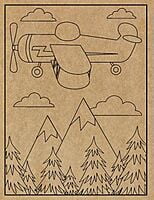 Airplane Engraved Canvas