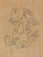 Baby Dinosaur Engraved Canvas