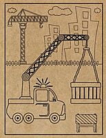 Construction Engraved Canvas