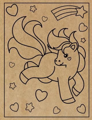 Pony Engraved Canvas