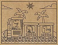 Train Engraved Canvas