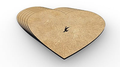 Heart Canvas MDF wood Cutouts for Art & Craft work