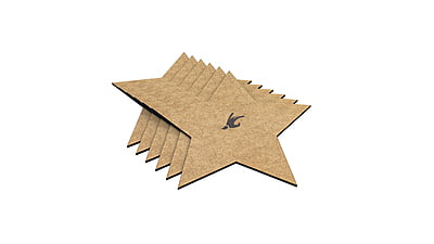 Star Canvas MDF wood  Cutouts for Art & craft Work